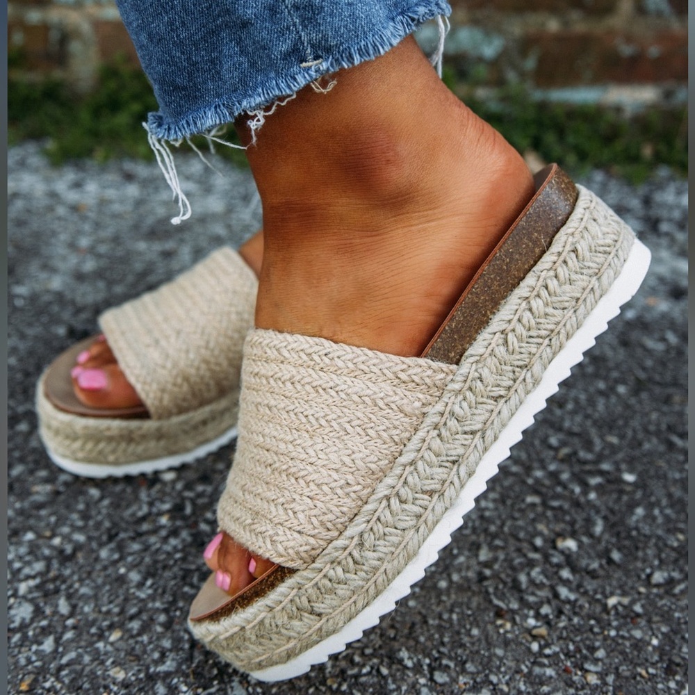 Platform jute sandals